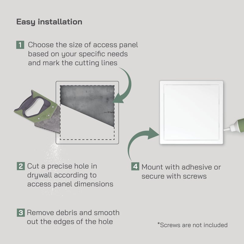 Vent Systems 12'' x 12'' Inch White Metal Access Panel with Click Function - Easy Access Doors - Access Panel for Drywall, Wall, Ceiling - Electrical, Plumbing Service Door - Crawl Space Doors - Image 4